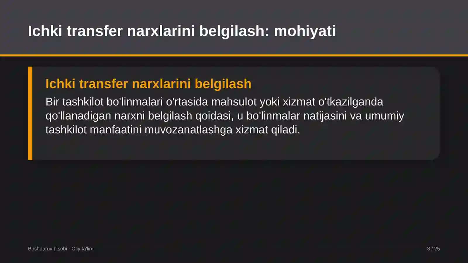Qurilishda ichki transfer narxlarini belgilash 3