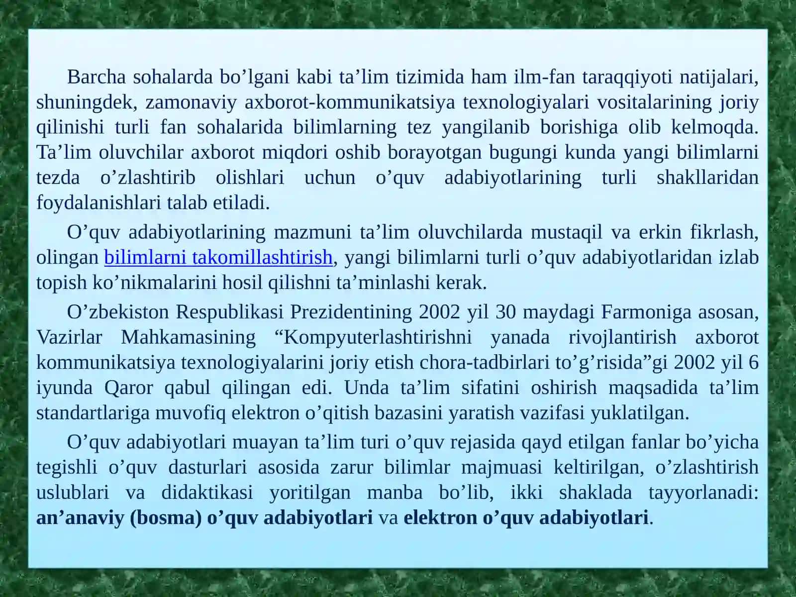 Fangadoirasida adabiyotlar topish, saralash, saqlash, qaytaishlash 3