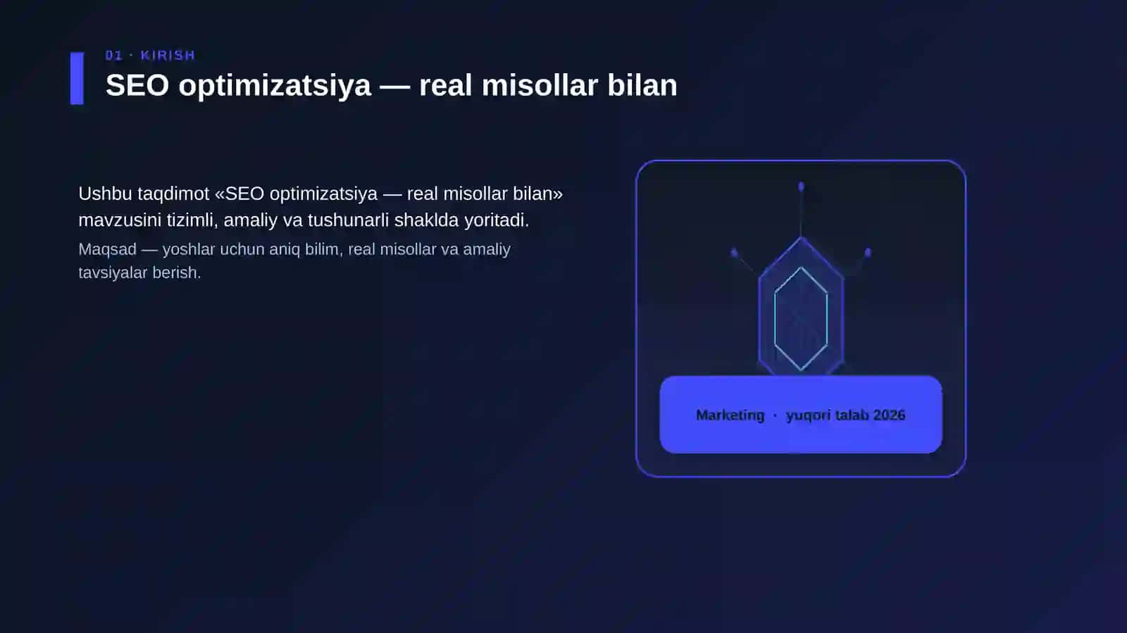 SEO optimizatsiya — real misollar bilan 3