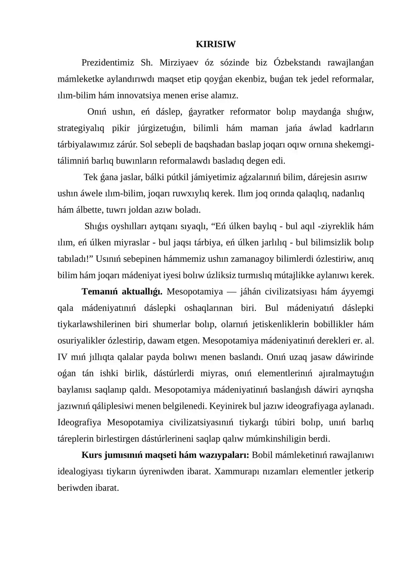 Xammurapi nızamları jáne onıń Bobildaǵı social-ekonomikalıq munásabetlerde tutqan ornı 3