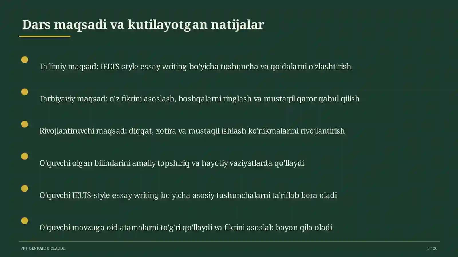 IELTS-style essay writing (11-sinf) 3