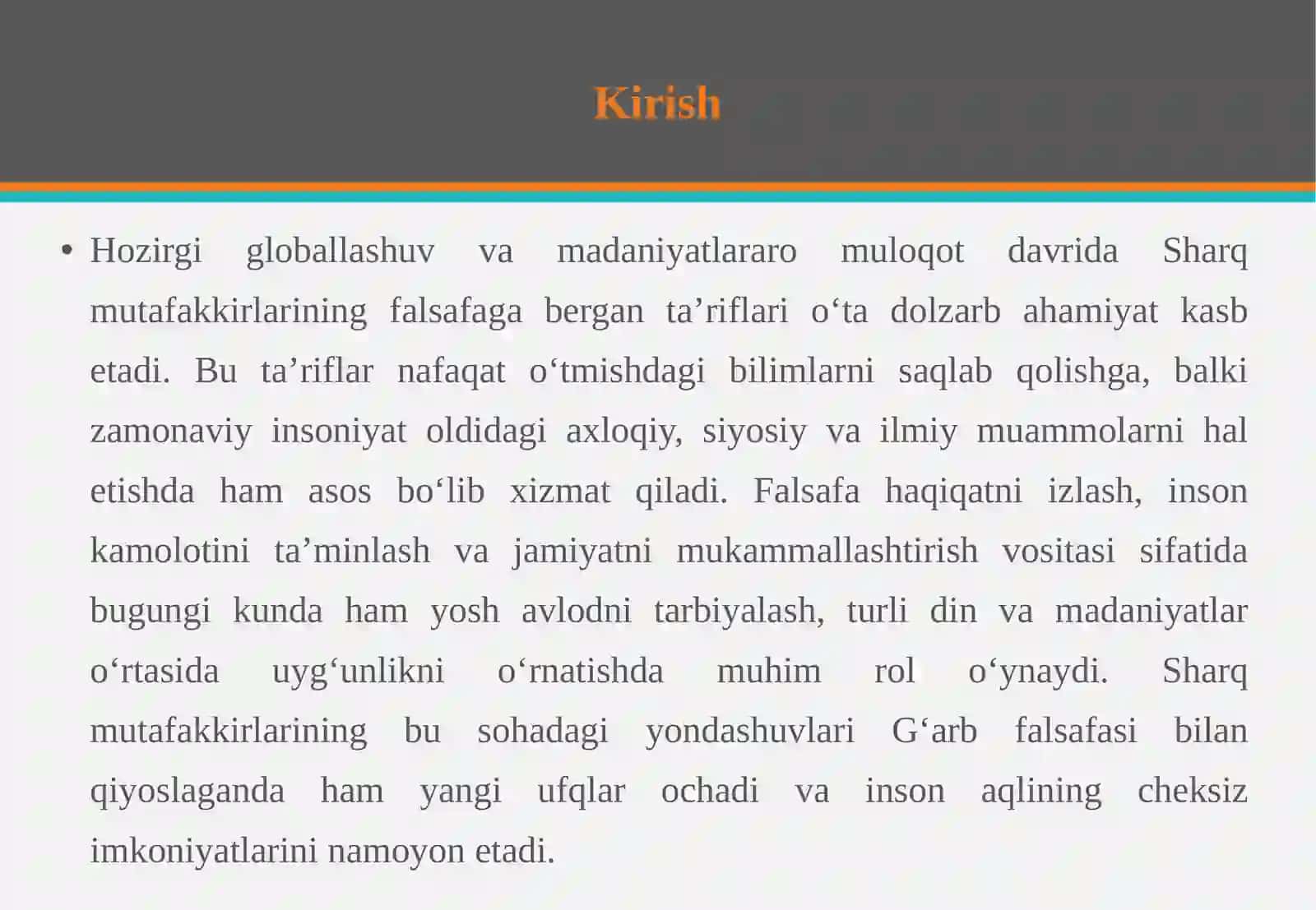 Sharq mutafakkirlarining falsafaga bergan ta’riflari 3