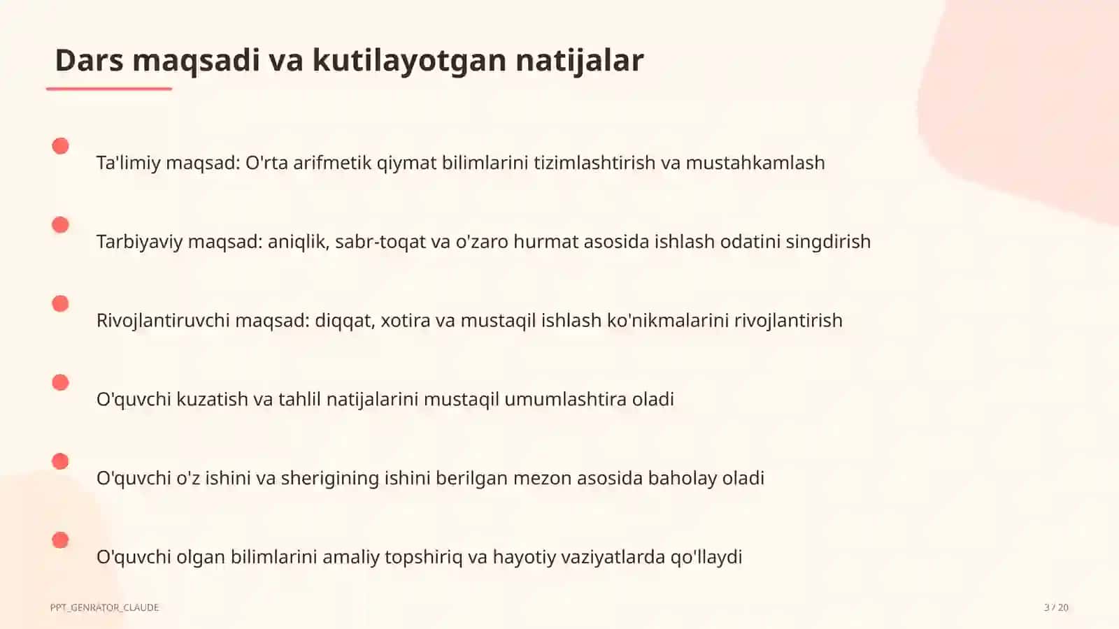 O'rta arifmetik qiymat (5-sinf) 3