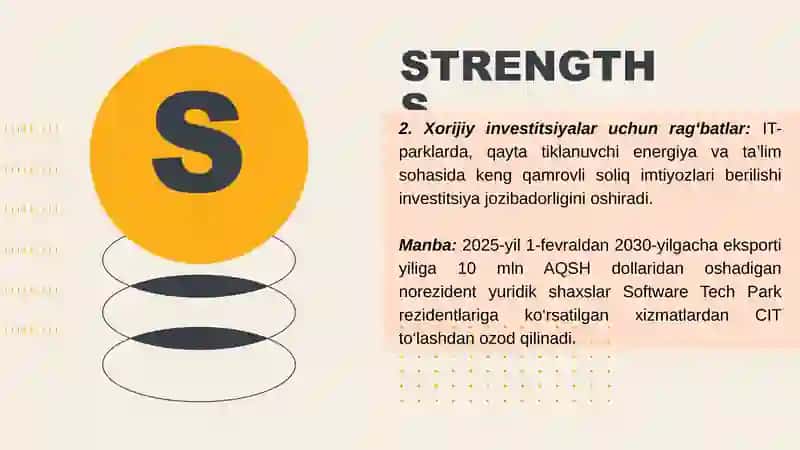 O'zbekiston Soliq tizimi SWOT tahlili. 3