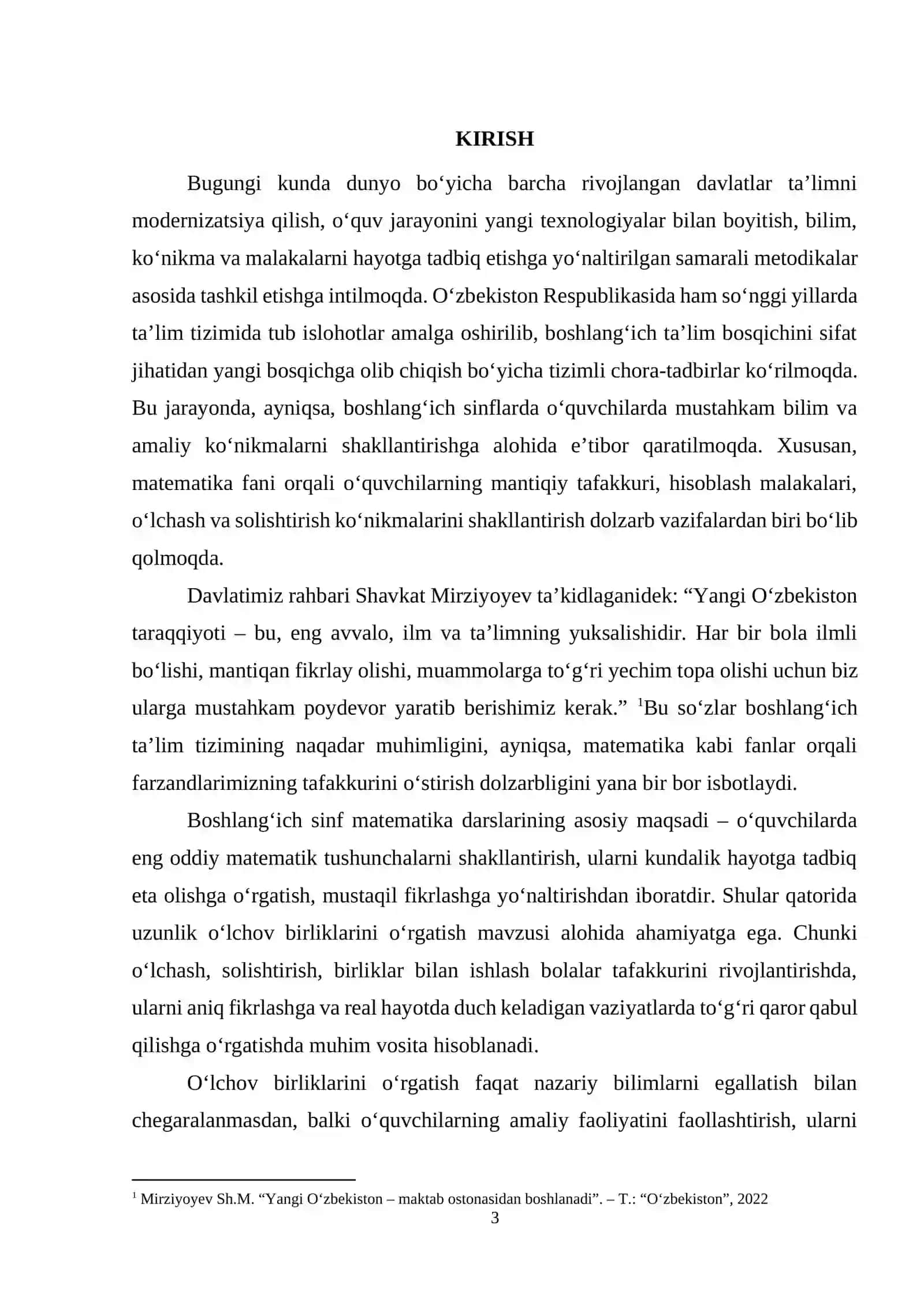 BOSHLANG'ICH 4-SINF MATEMATIKA DARSLARIDA UZUNLIK O'LCHOV BIRLIKLARI VA UZUNLIK O'LCHOV BIRLIKLARIGA DOIR MASALALAR YECHISHGA O'RGATISH METODIKASI 3