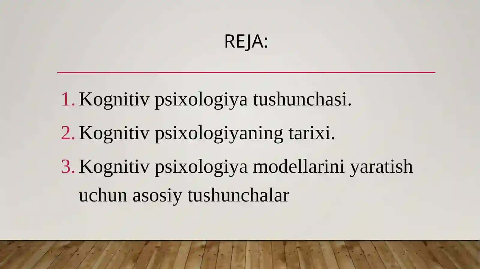 Kognitiv psixologiya fanidan taqdimot 3