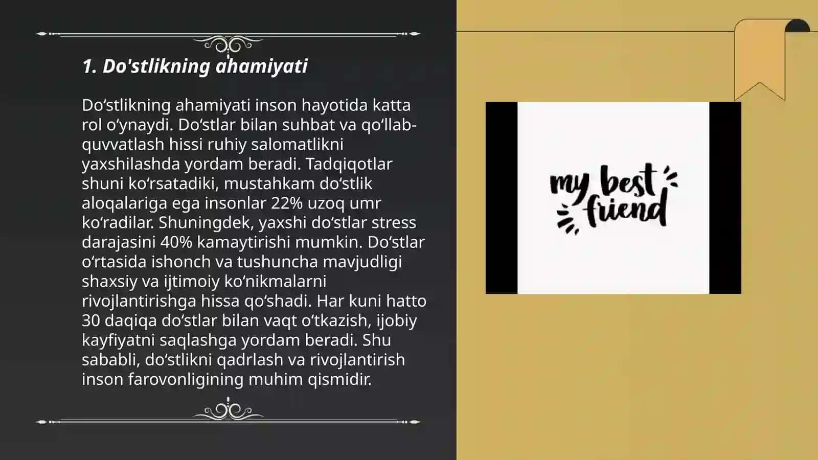 Do'stlikning ahamiyati 3
