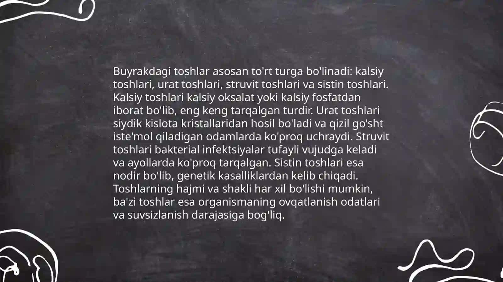 Buyrakda tosh hosil bo'lishi sabablari va mexanizmlari 3