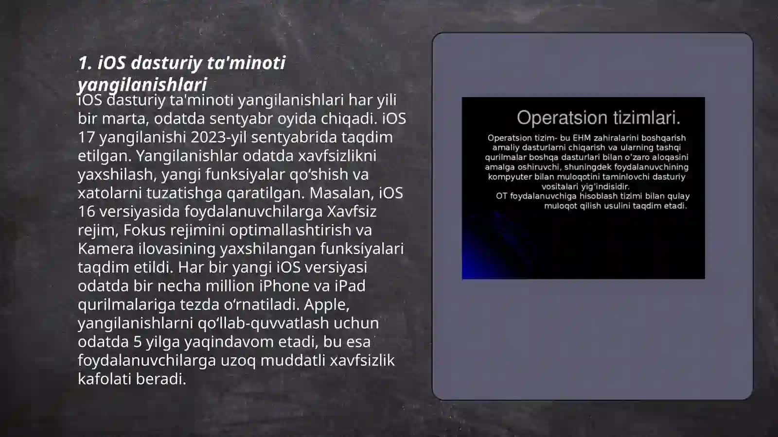 iOS mobil operatsion tizim 3