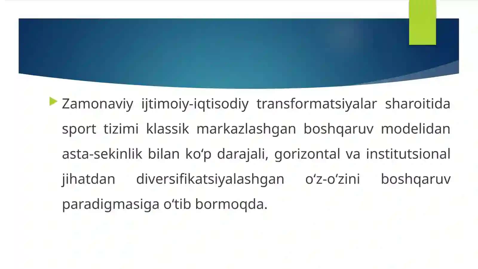 Zamonaviy sportni rivojlantirish 3