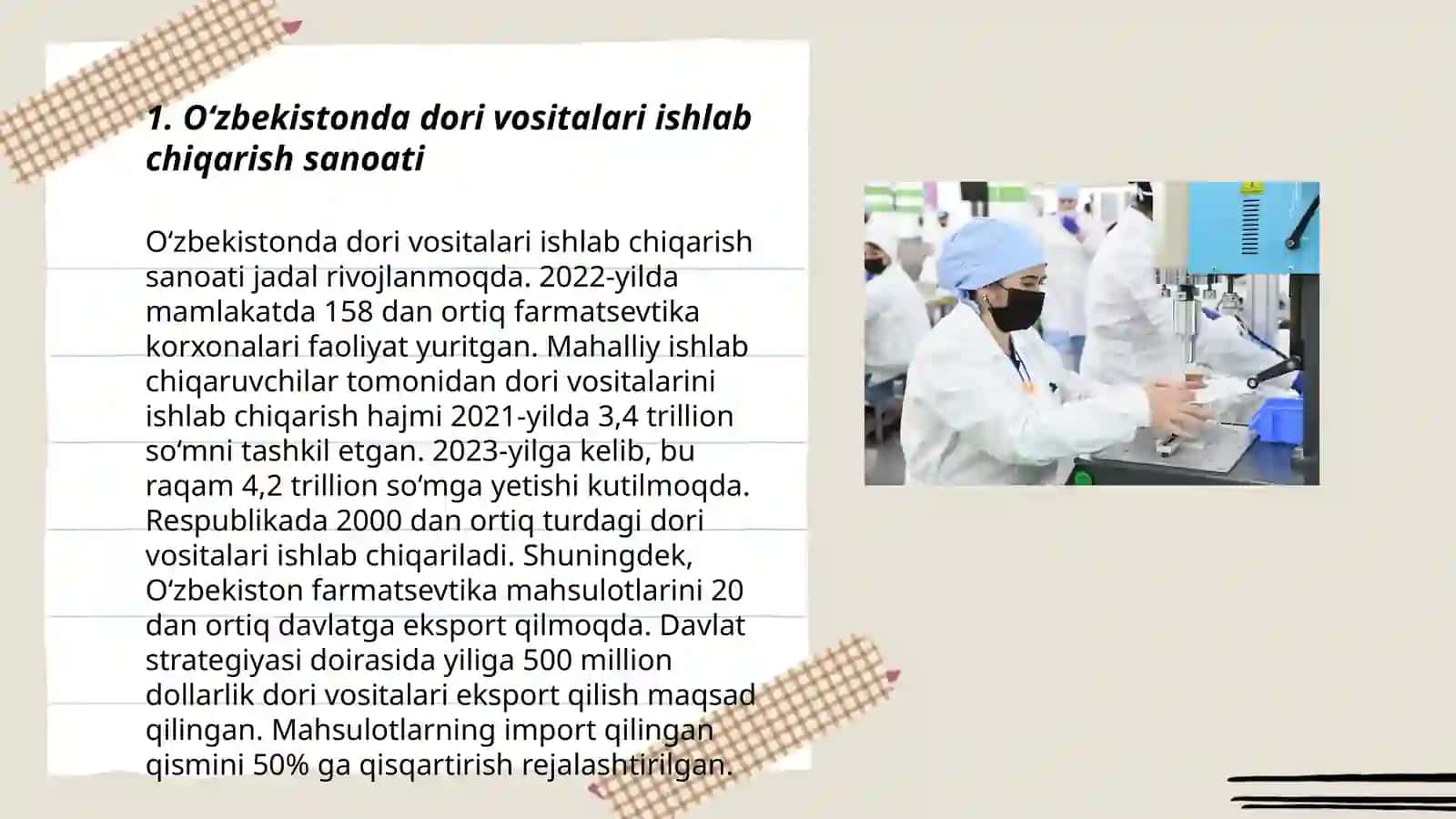 O‘zbekistonda dori vositalari ishlab chiqarish sanoati 3