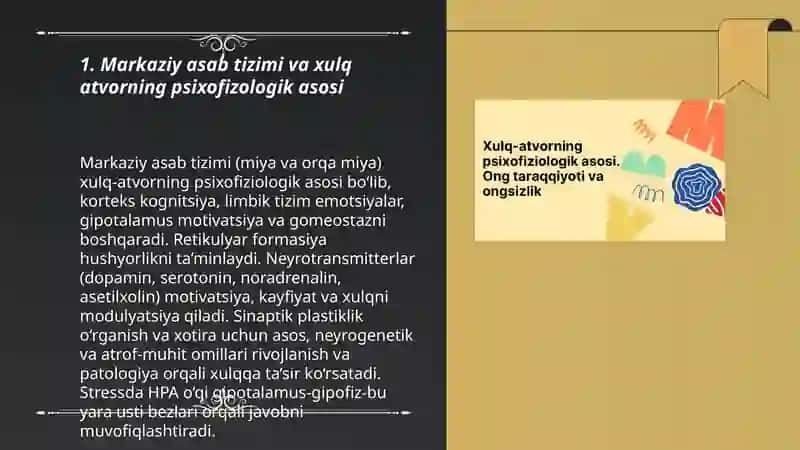 Xulq atvorning psixofizologik asosi 3