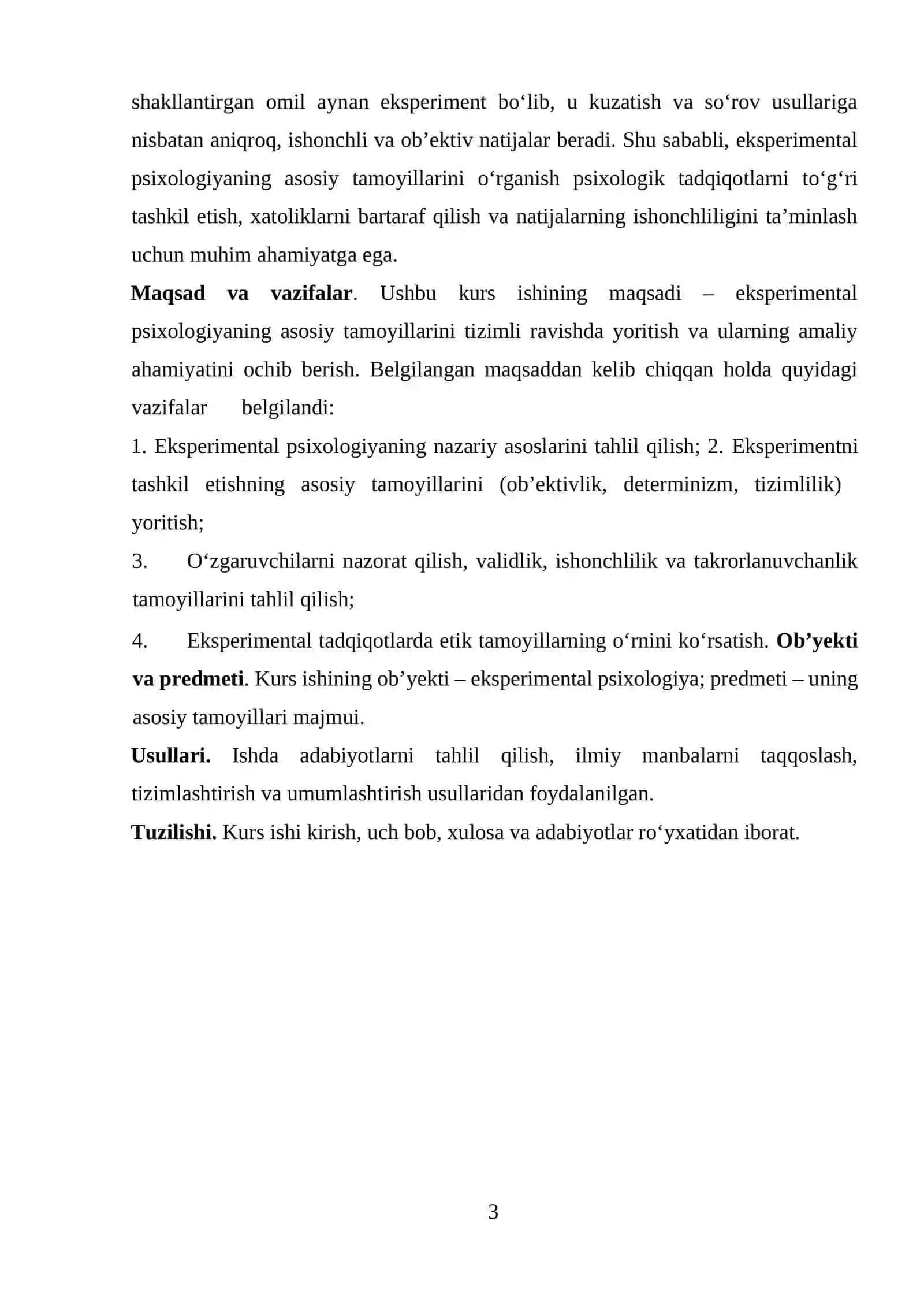 Psixometrikada me’yor muammosi va test tarkiblarining xususiyatlari mavzusidagi kurs ishi 3