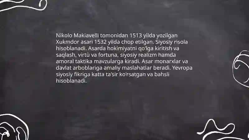 Makiavelling Xukmdor asari 3