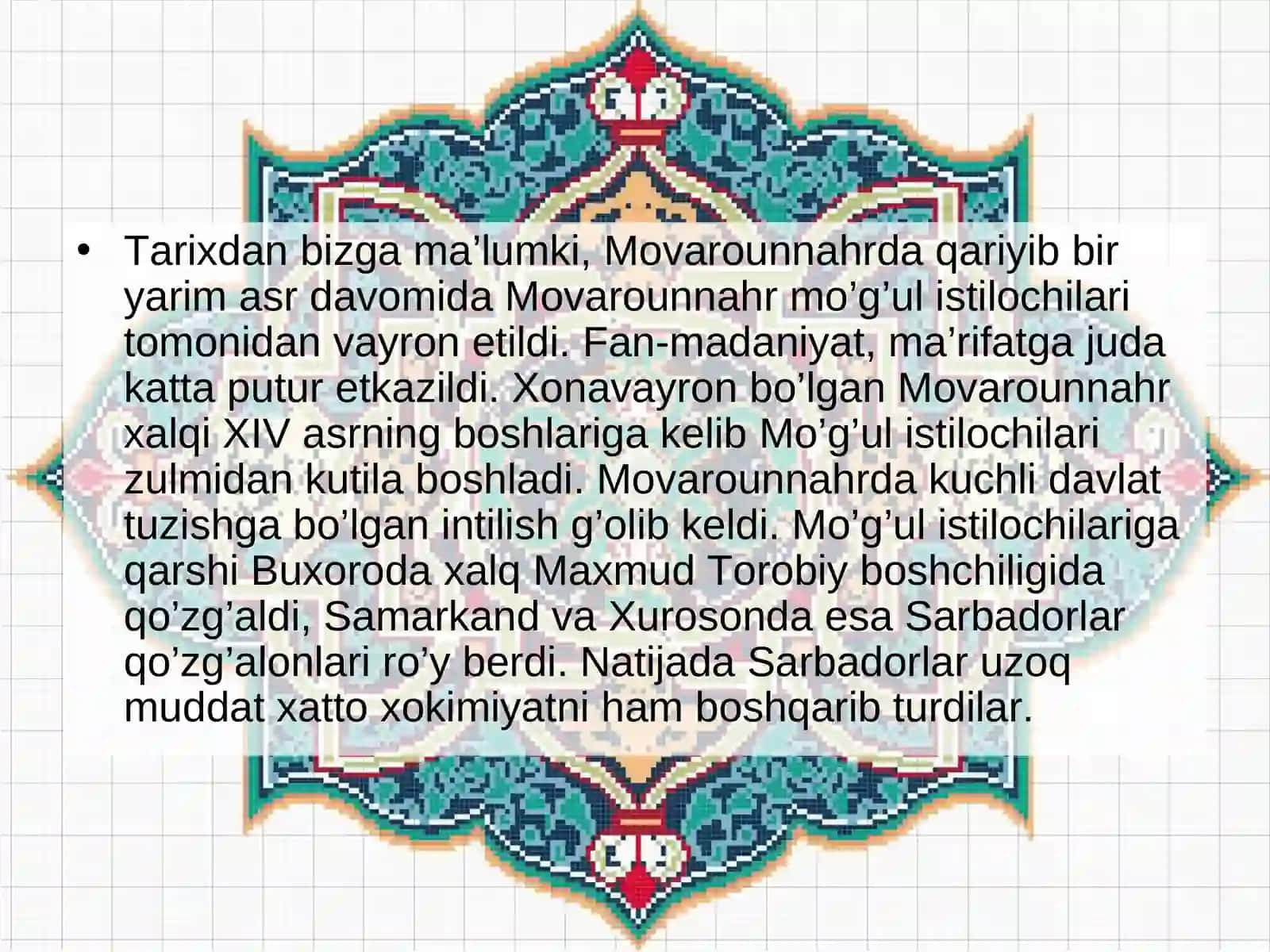 XIV asrning ikkinchi yarmi XVI asrlarda ta'lim tarbiya 3