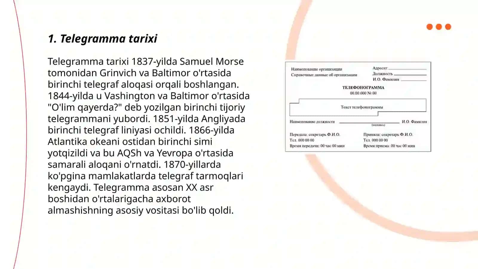 Telegramma va Telefonogramma 3