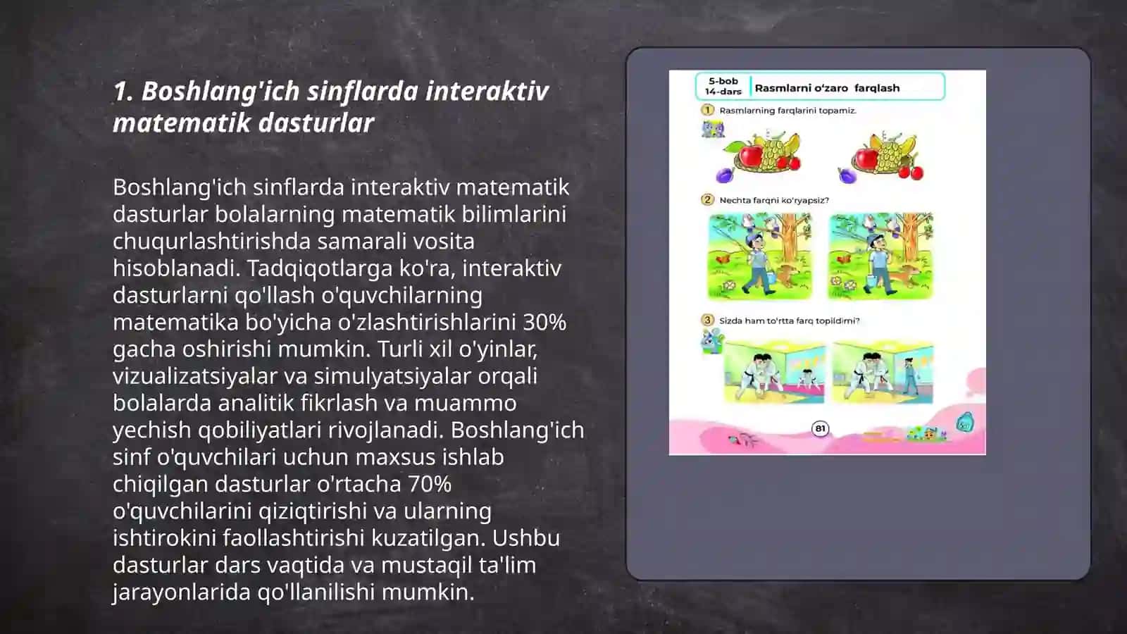 Boshlang'ich sinflarda zamonaviy dasturlar orqali matematikani o'zlashtirish 3