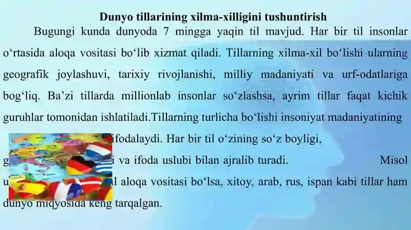 Dunyo tillarining xilma-xilligi 3