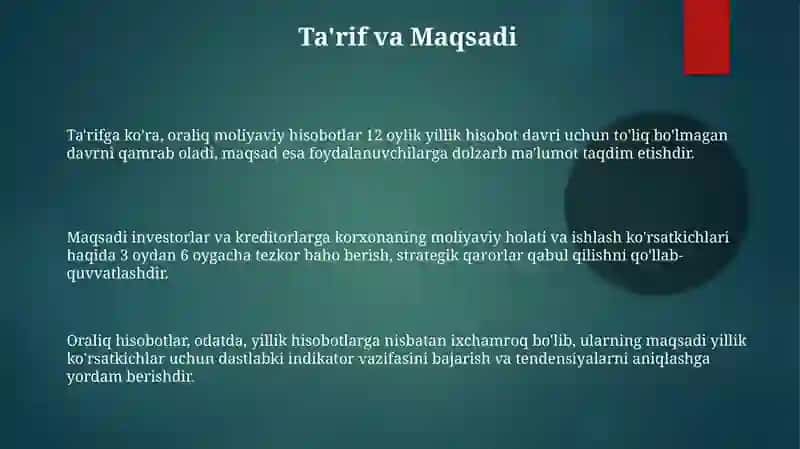 Xalqı aralıq esap kitaplarg'a salıstırmalı xarakteristika 3