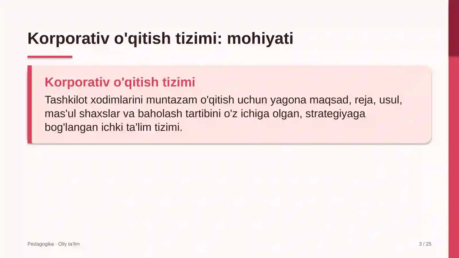 Elektron hukumat tizimida korporativ o'qitish tizimi 3