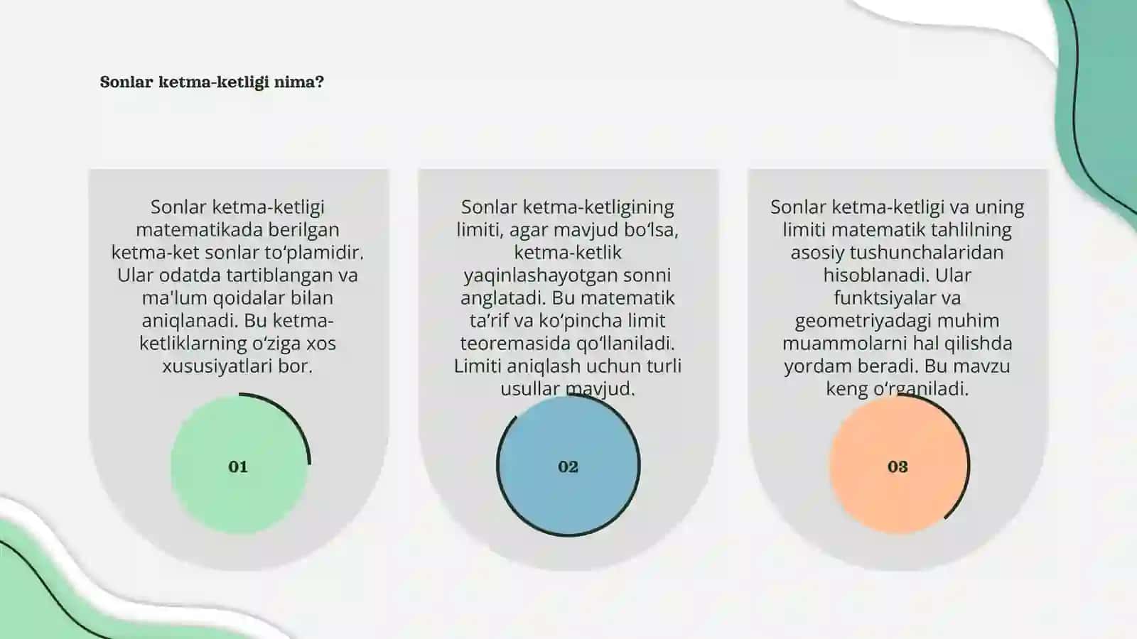 Sonlar ketma ketligi va uning limiti 3