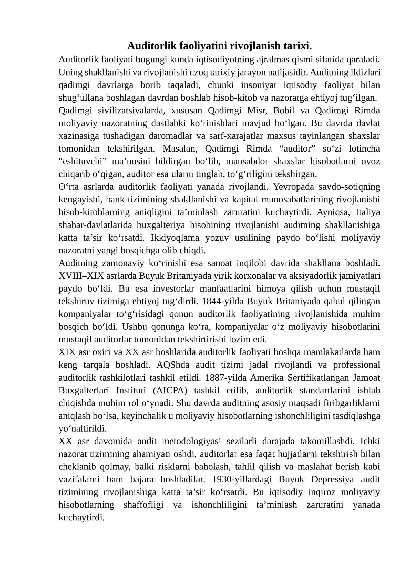 Auditning mohiyati, uning maqsadi va vazifalari 3