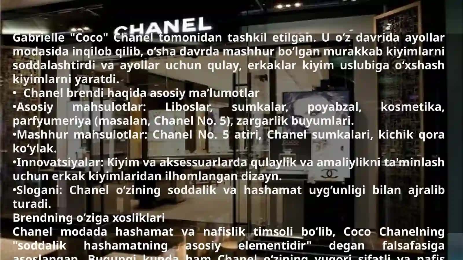 Chanel moda kompaniyasi haqida 3