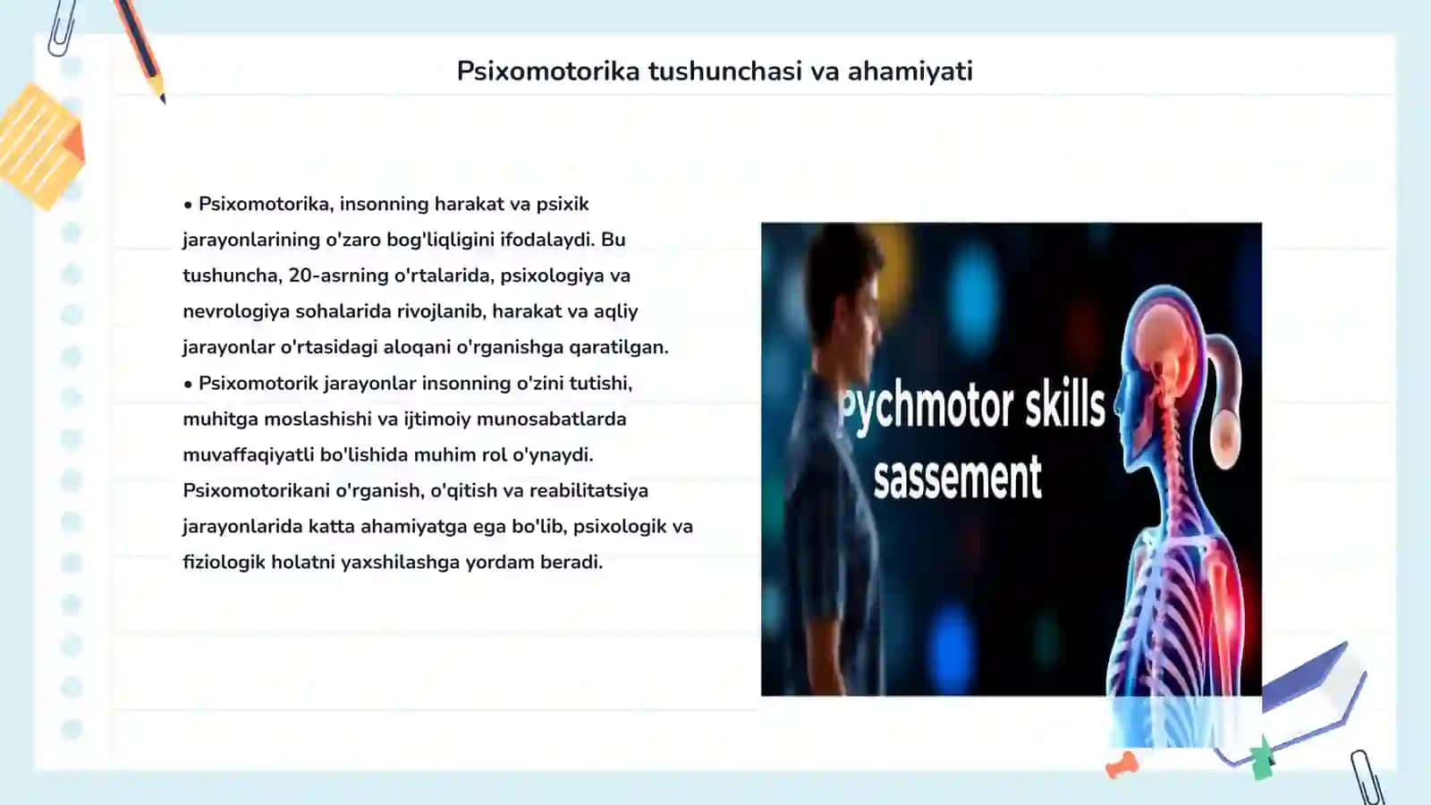 Psixomotorika tushunchasi va ahamiyati 3