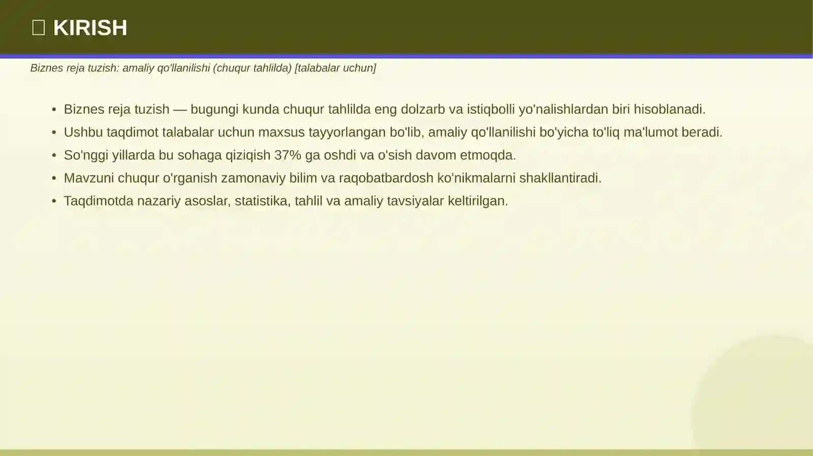 BIZNES REJA TUZISH 3