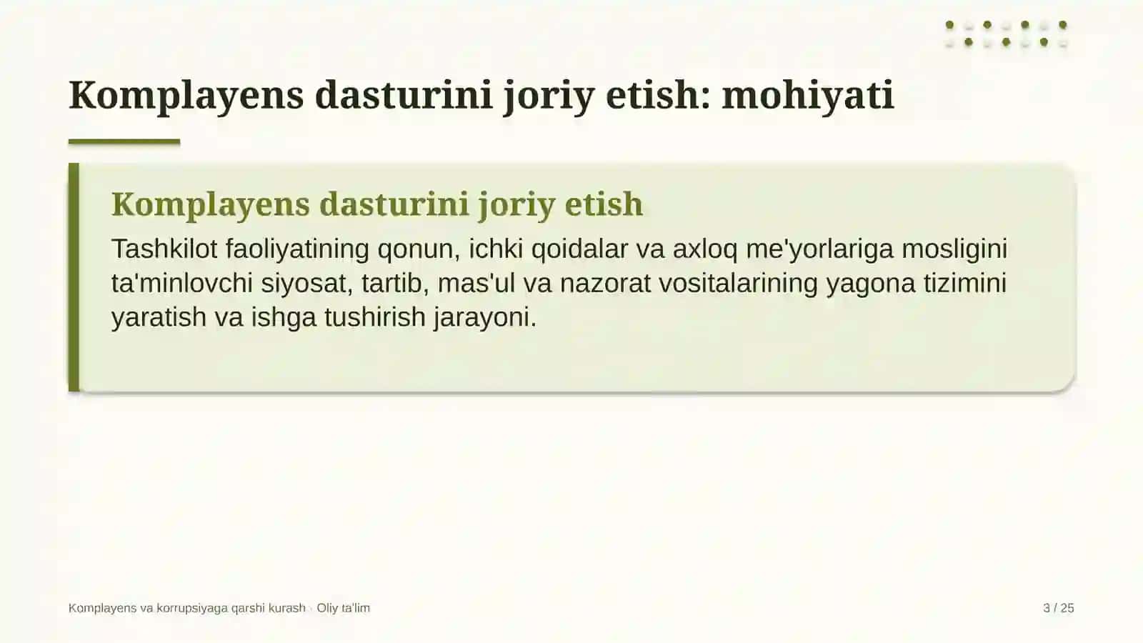 davlat universitetlarida komplayens dasturini joriy etish 1279 3