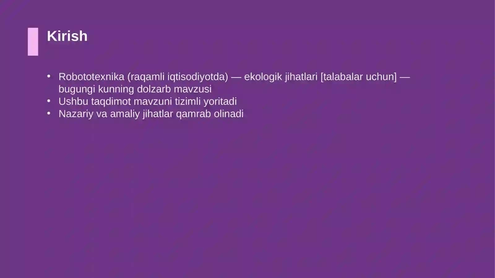 Robototexnika (raqamli iqtisodiyotda) — ekologik jihatlari [talabalar uchun] 3