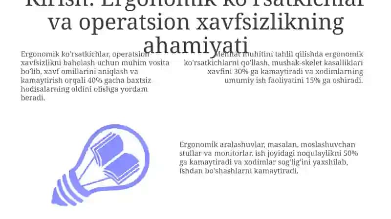 Ergonomik ko'rsatkichlar yordamida faoliyatxavfsizligini yaxshilash 3