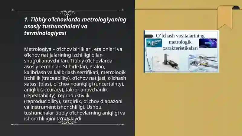 Metrologiya va xatoliklar nazariyasi: Tibbiy oʻlchovlarning aniqligi va ishonchliligi 3