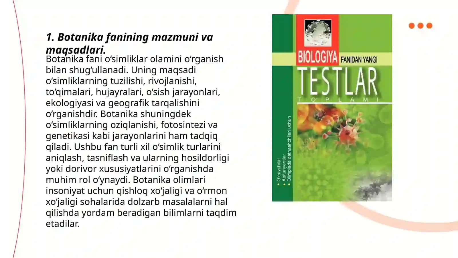 Botanika fanining mazmuni va maqsadlari 3