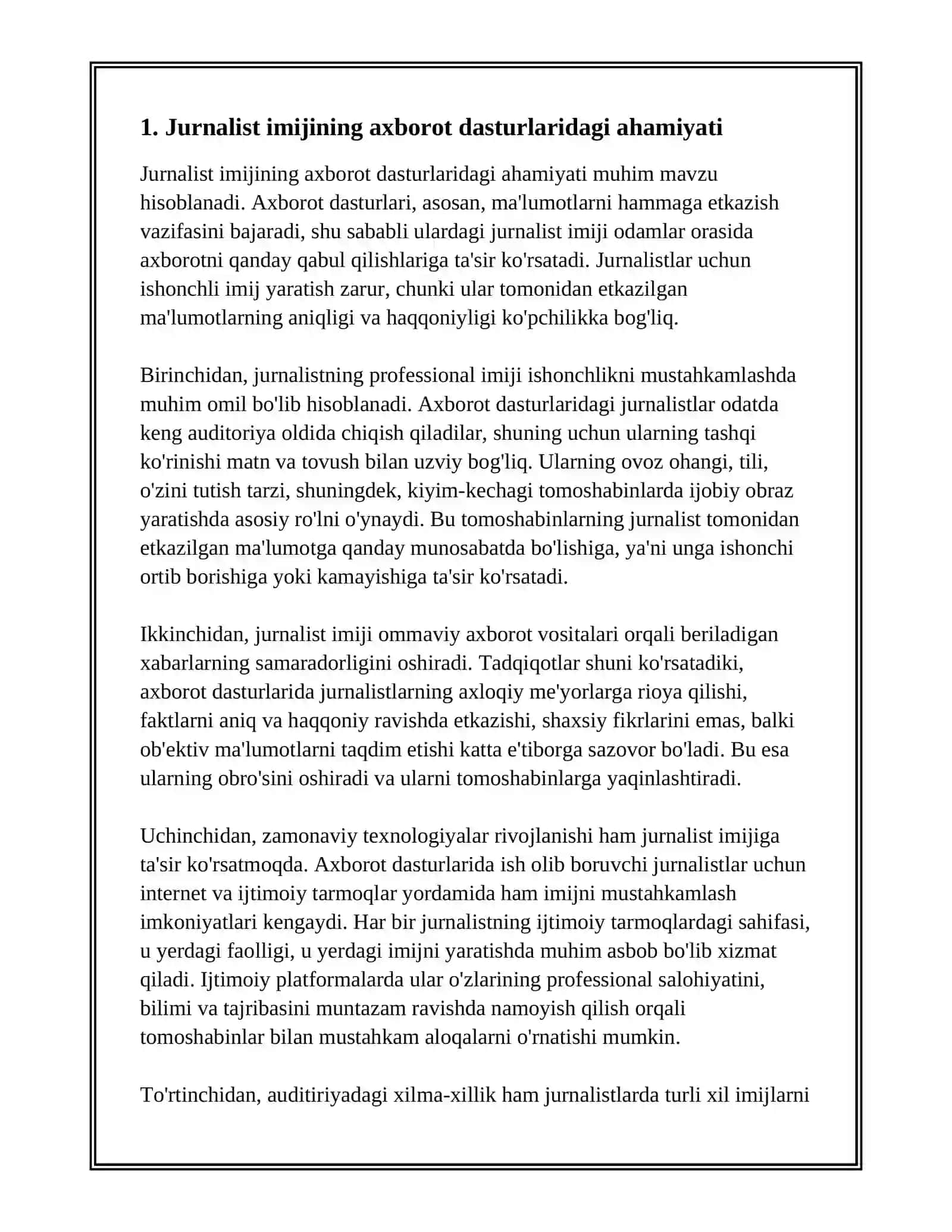 INFORMATSION DASTURLARDA JURNALIST IMIJINING O'RNI 3