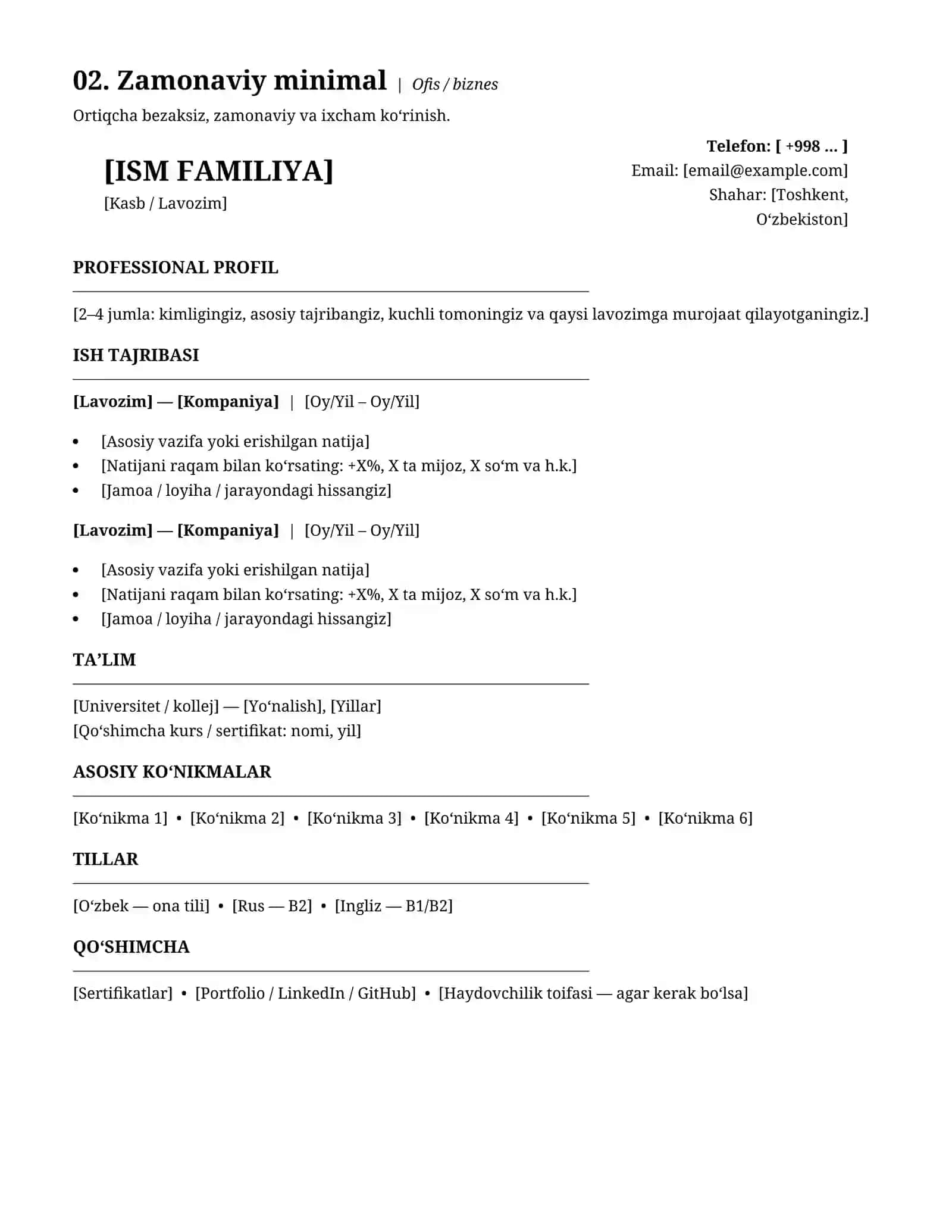 CV / RESUME 3