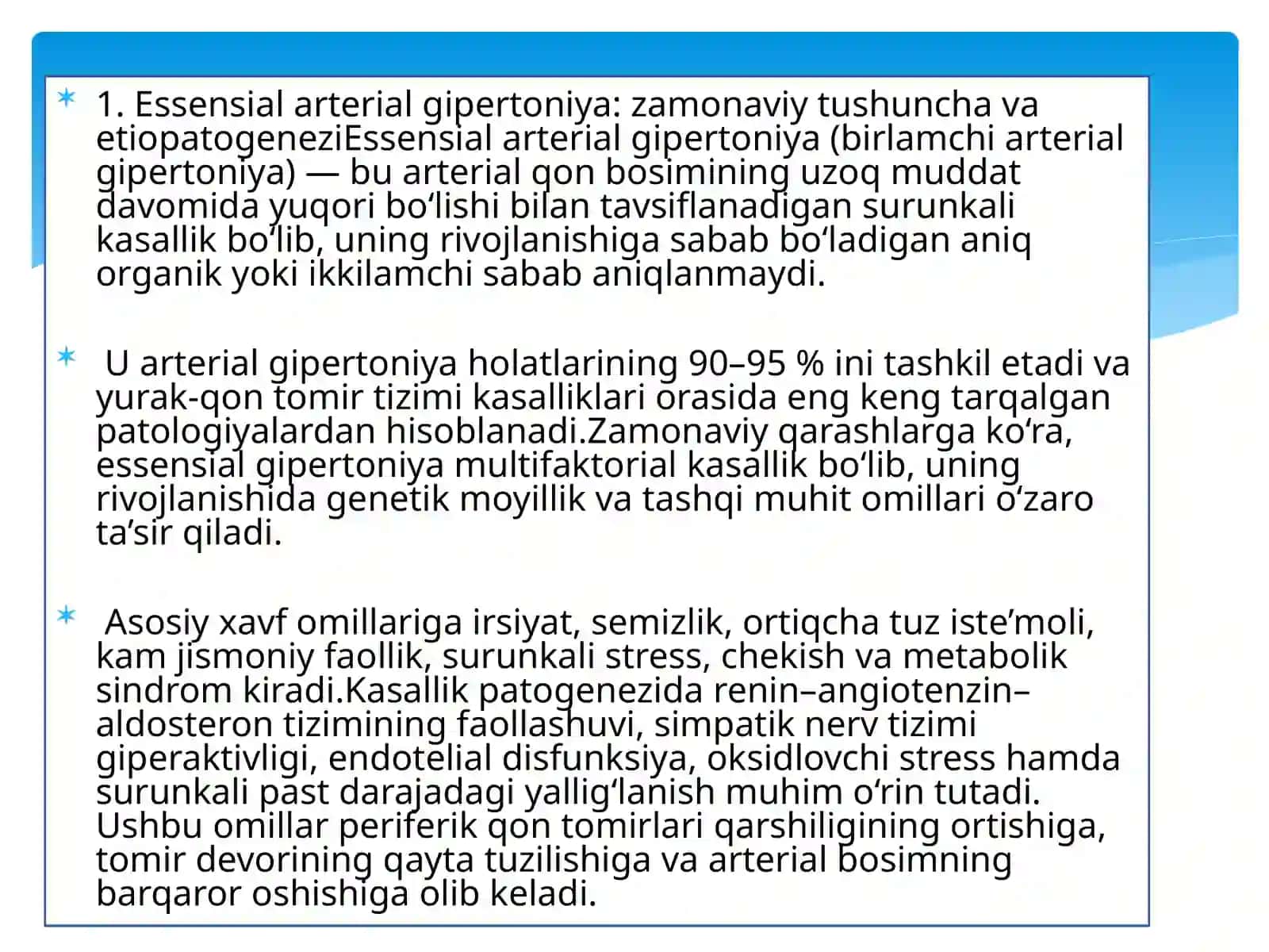 Patologik Fizologiya Fanidan Essensial Gipertoniyani Davolash 3