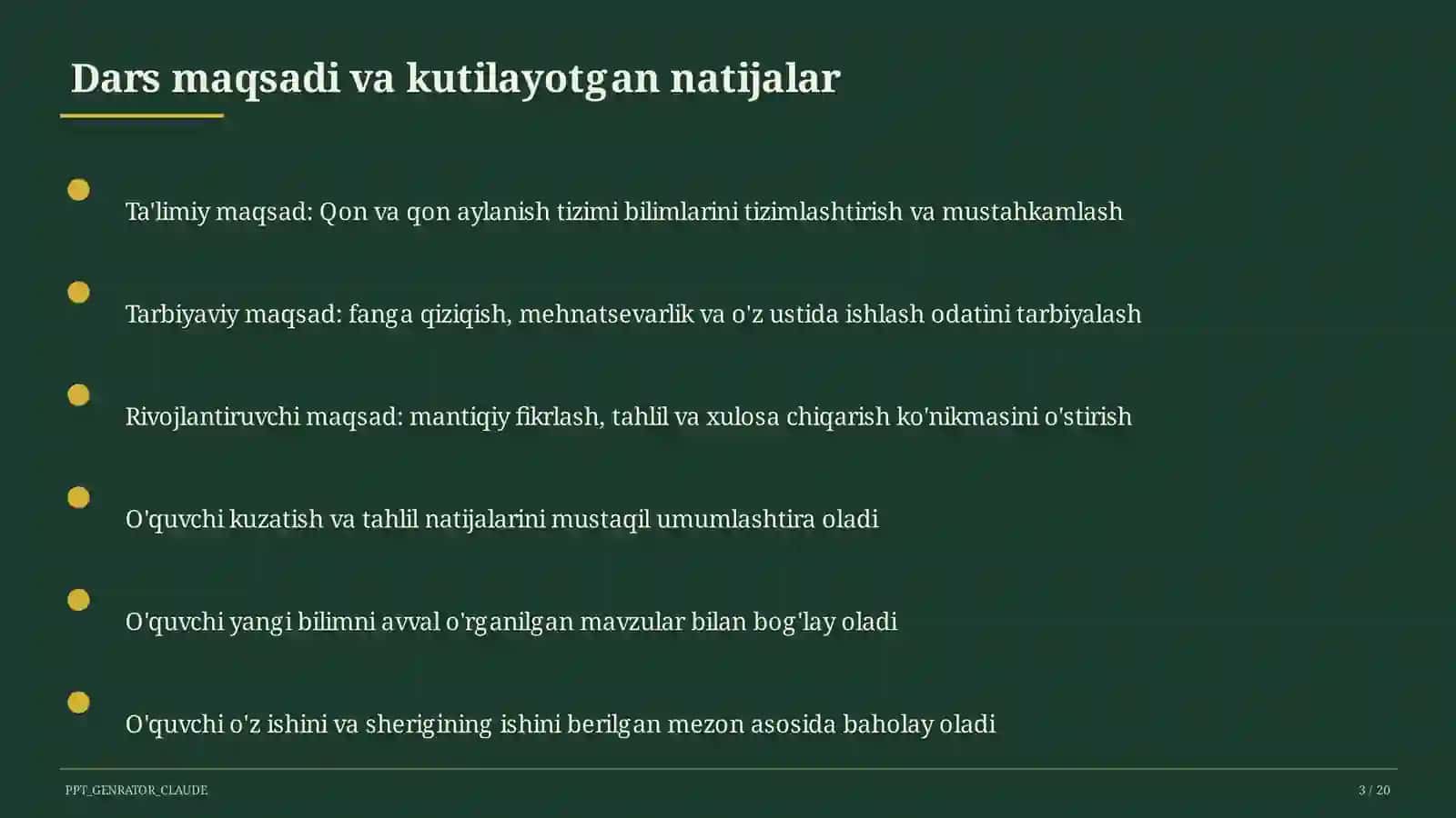 Qon va qon aylanish tizimi (8-sinf) 3