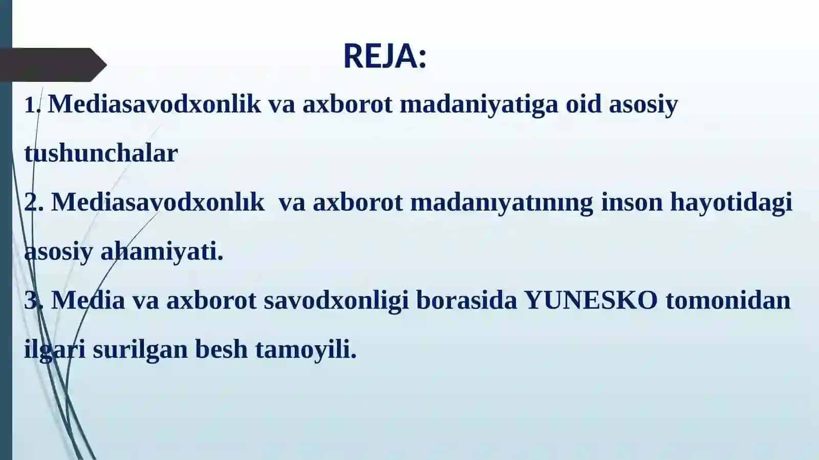 MAVZU.Media savodxonlik va axborot madaniyatining tadrijiyligi hamda jamiyatdagi ahamiyati 3