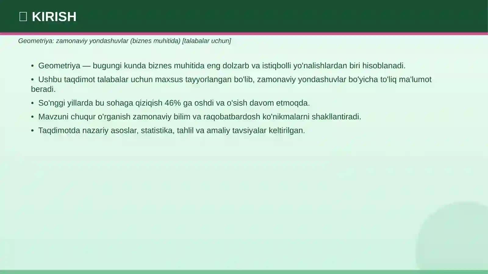 GEOMETRIYA Zamonaviy yondashuvlar 3