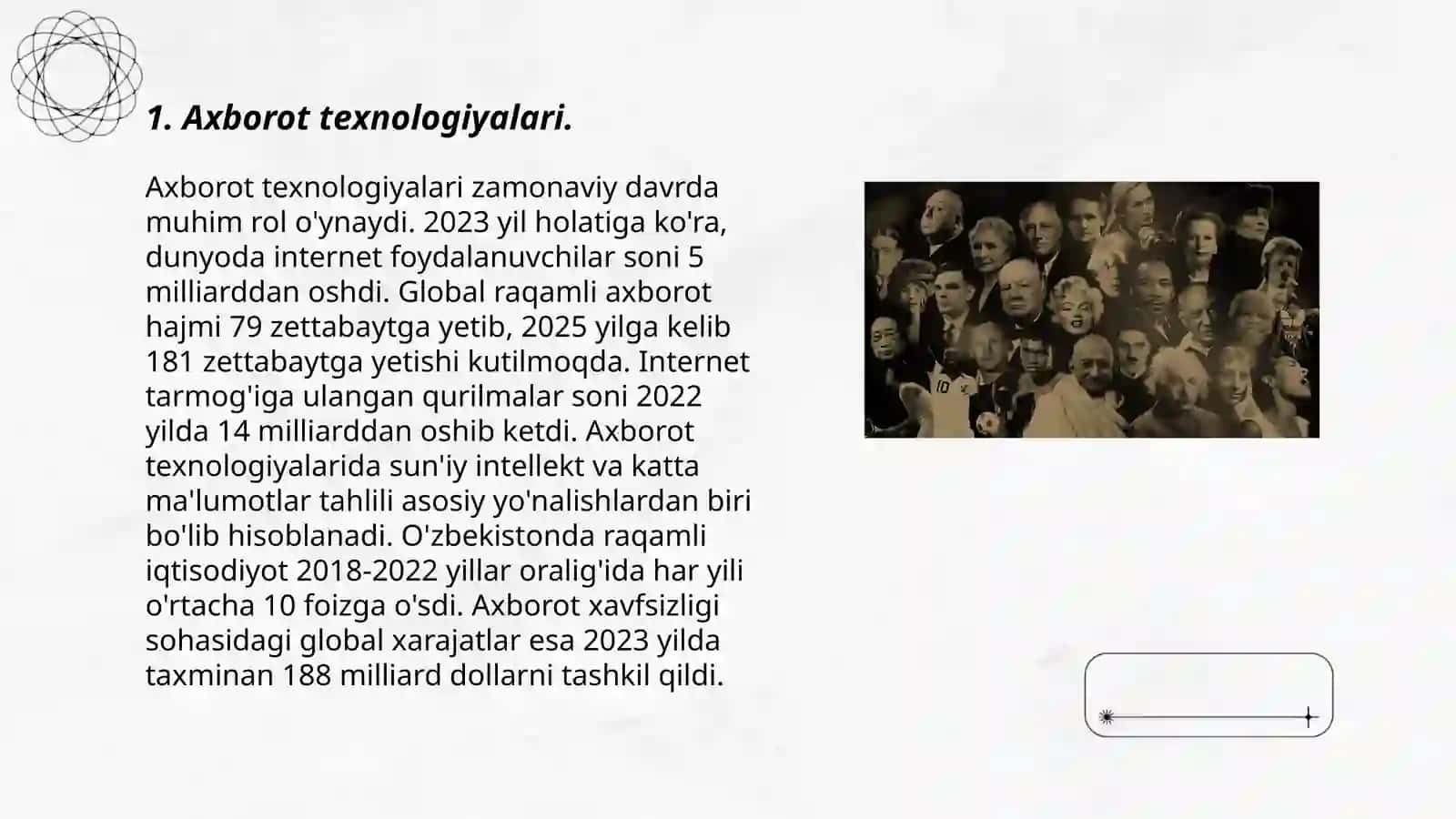 Axborotlashgan jamiyatda aqlli shaharlar konsepsiyasi" Do’stmurodov Ismatillo Omonqulov Ro’ziqul 3