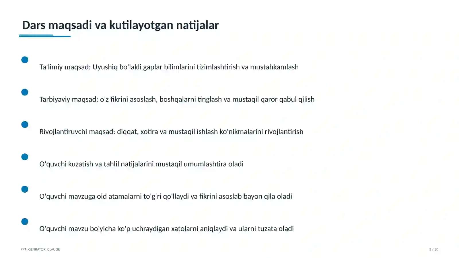 Uyushiq bo'lakli gaplar (4-sinf) 3