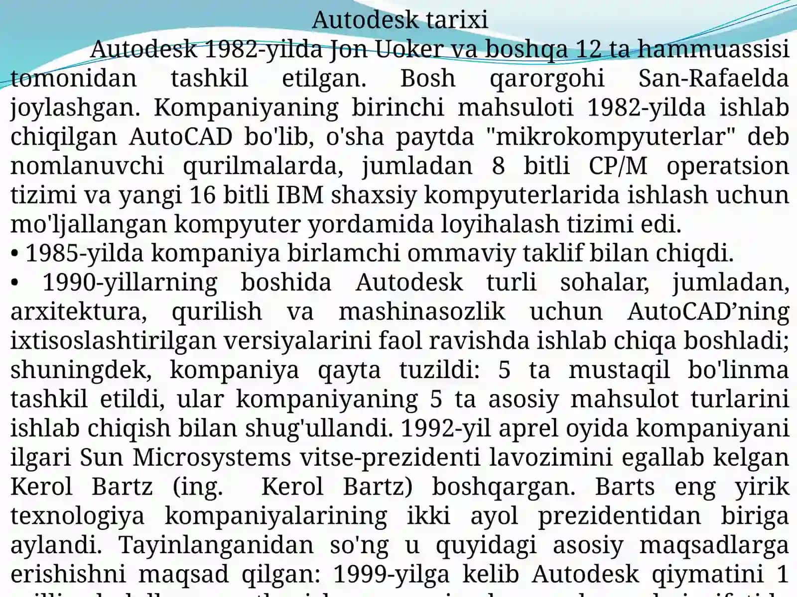 Avtomatlashtirilgan loyihalash tizimlari 3