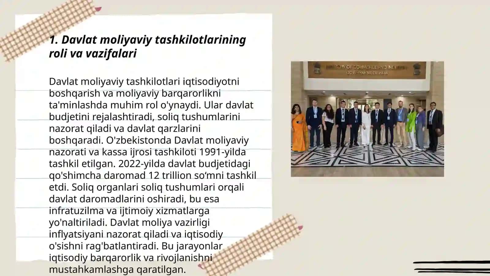 Davlat moliyaviy tashkilotlari MSIO-23 |1 guruh 2-kurs talabasi Mirzorahimova Ulug'bekovna 3