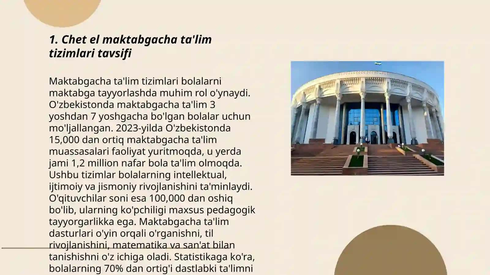 Chet el maktabgacha ta'lim tizimlari tavsifi 3