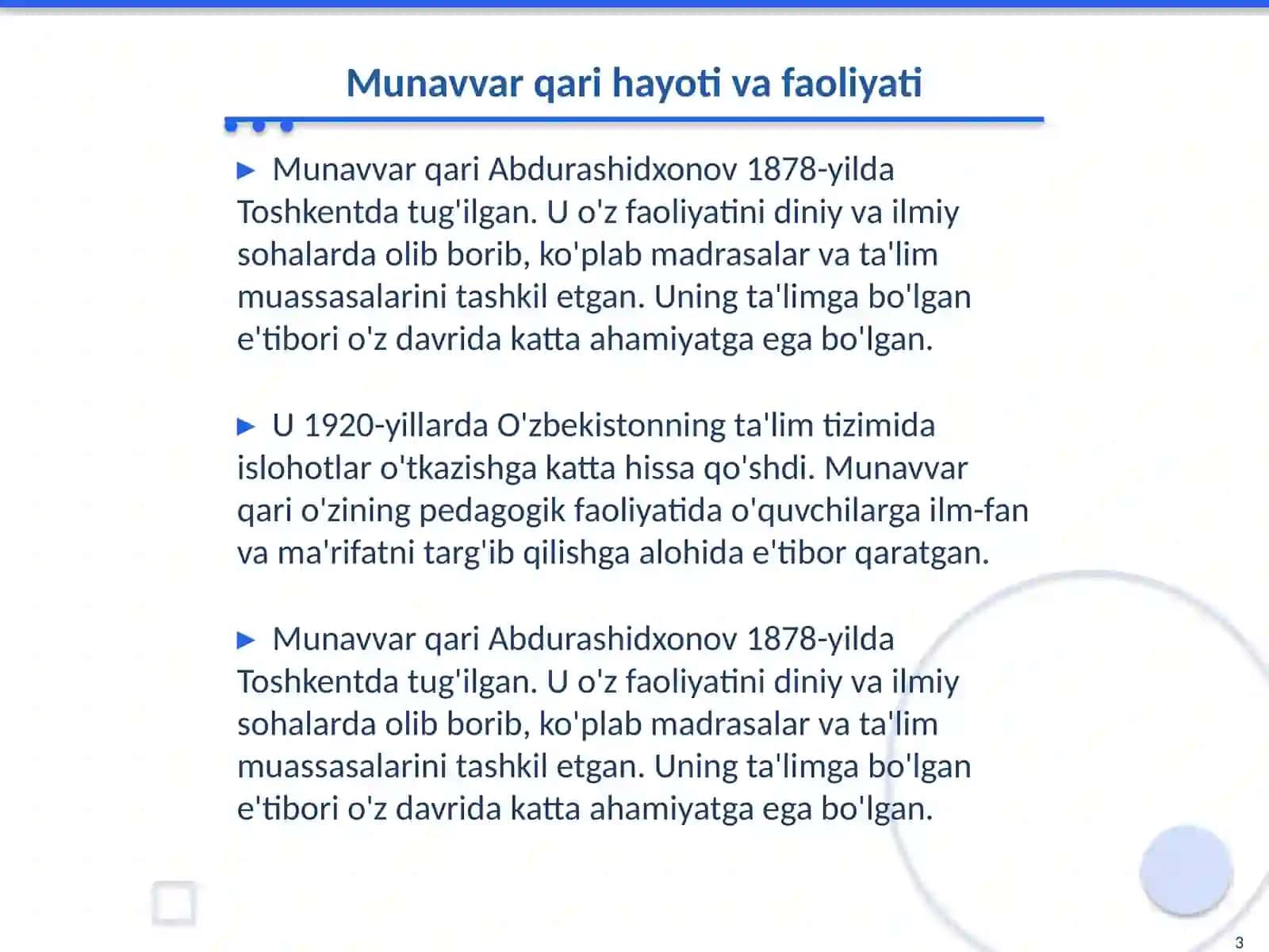 Munavvar qari Abdurashidxonovning pedagogik qarashlari 3
