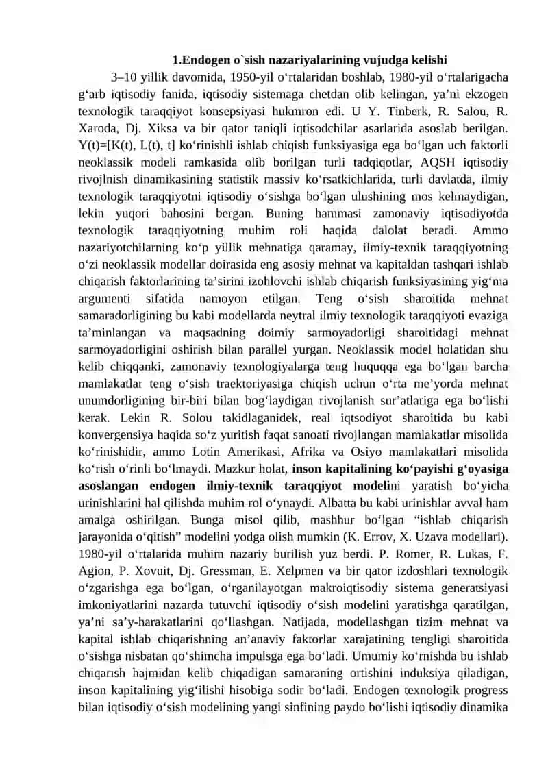 ENDOGEN O'ZGARISH NAZARIYASI VA KAPITAL JAMLASHGA TA'SIRI 3