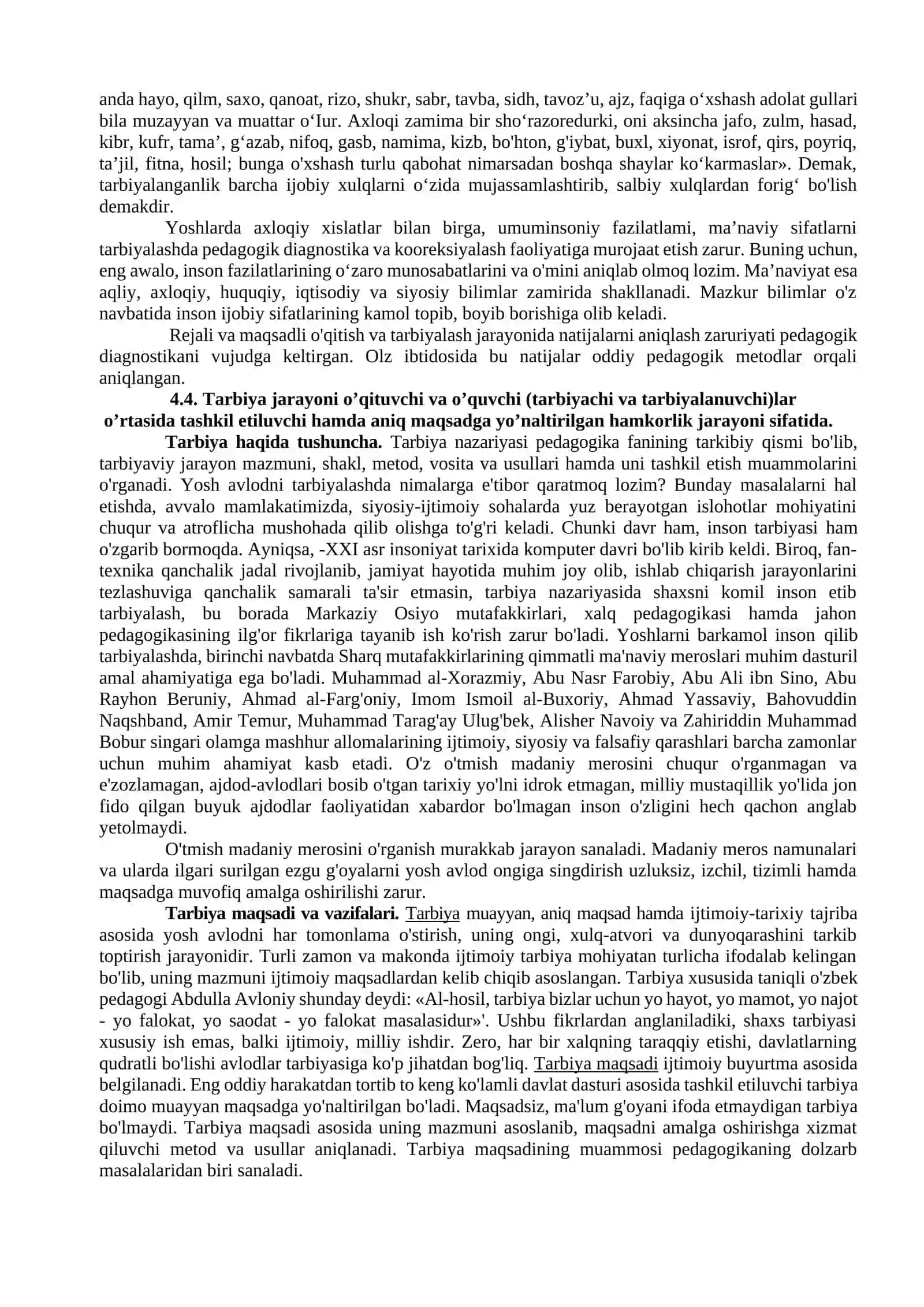 4- МАВЗУ. TARBIYA JARAYONING MAZMUNI VA MOHIYATI. O’ZBEKISTON RESPUBLIKASIDA OLIB BORILAYOTGAN IJTIMOIY TARBIYANING UMUMIY VAZIFALARI 3