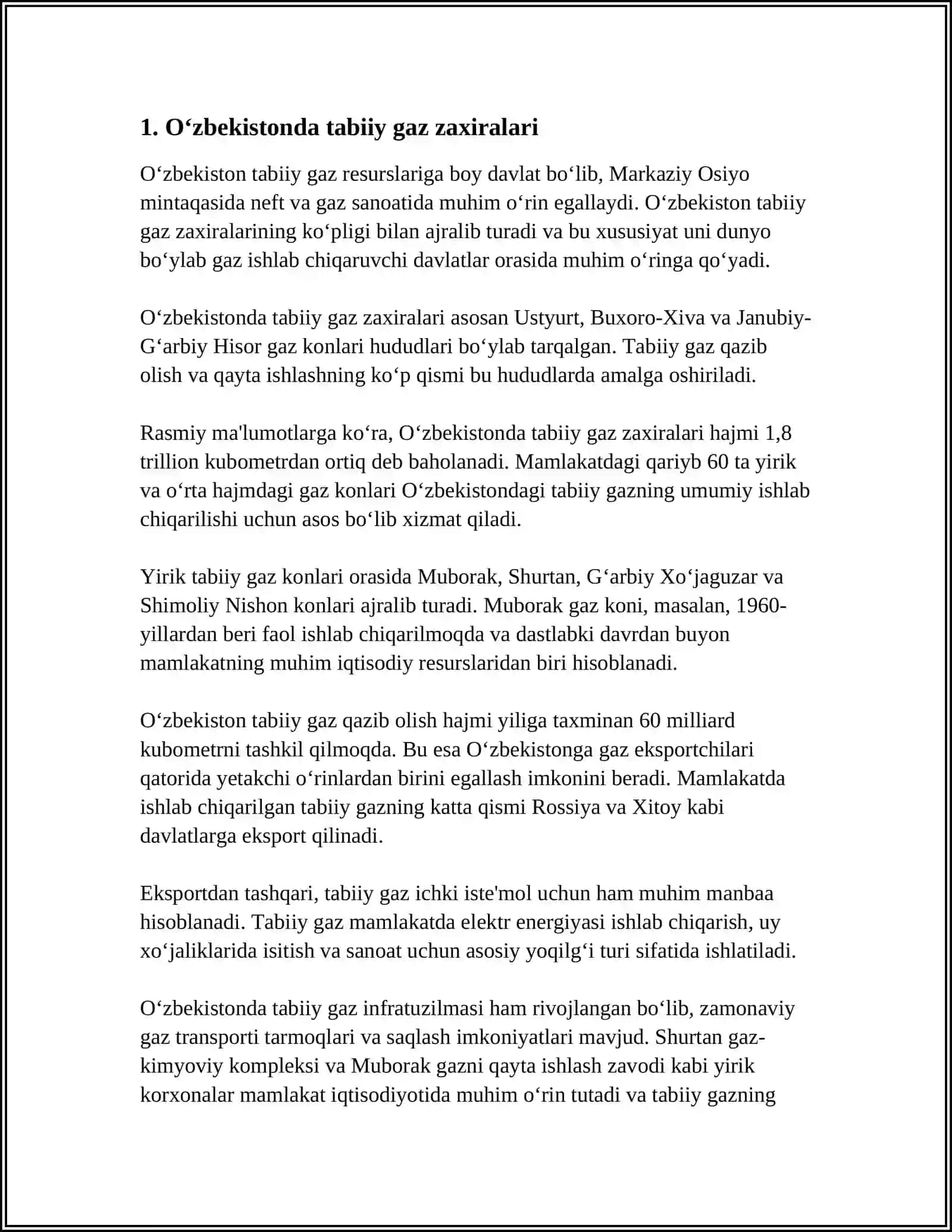 OʻZBEKISTONDA ENERGETIK RESURISLAR MANBAI 3