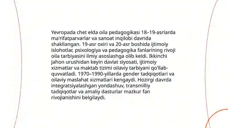 Chet elda oila pedagogikasi fanining rivojlanishi tarixidan 3